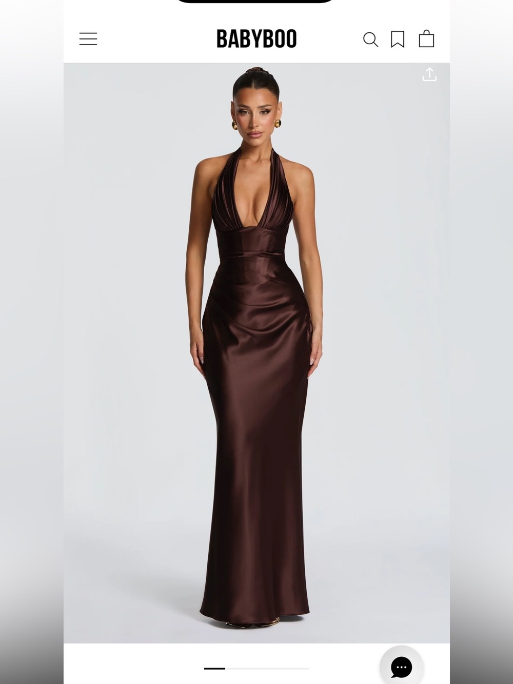 Babyboo - Elowen Satin Maxi Dress in plum brown